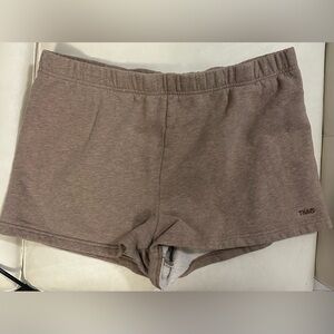TNA Women's Sweatfleece Lounge Shorts in Taupe Brown